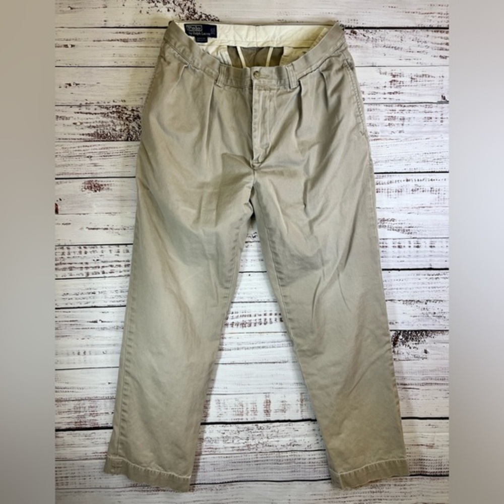 Polo Ralph‎ Lauren Mens Chino's Ethan Pant Khaki 32/32 Cotton